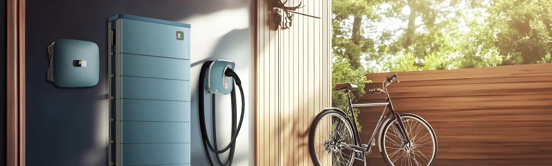 SmartGreen Solution integrates residential ESS, hybrid inverters, and AC charger into the garage setup of detached house