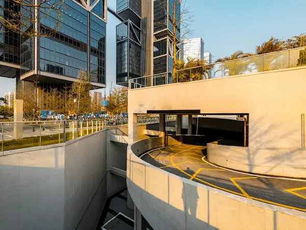 Office building parking lot