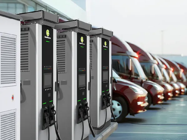 Commercial fleet parking lot